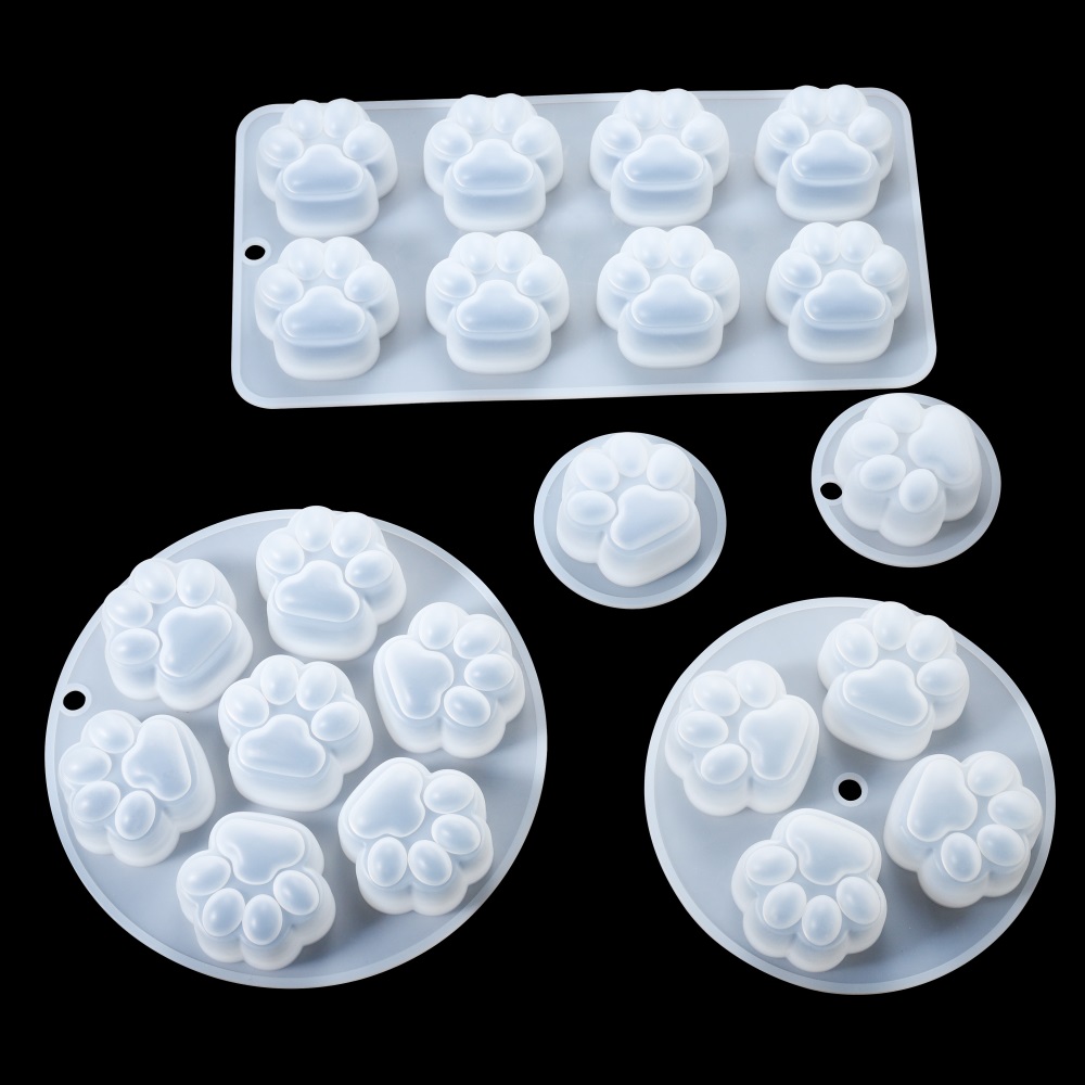 Animal Cartoon Dog Footprint Cat Paw Silicone Cake Mold Mousse Chocolate Mould Pudding Jelly kitchen Handmade Baking Tools
