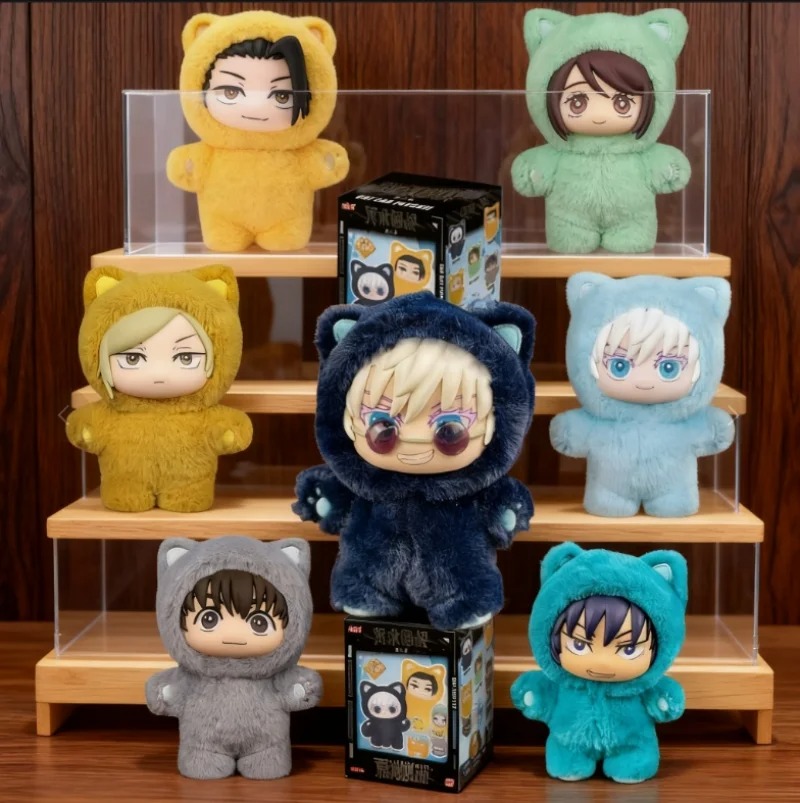 EAKI Jujutsu Kaisen&Sakamoto Days&Spy play house&Frieren Cat Paradise Party Series Trendy Blind Box Vinyl Plush Doll Toys
