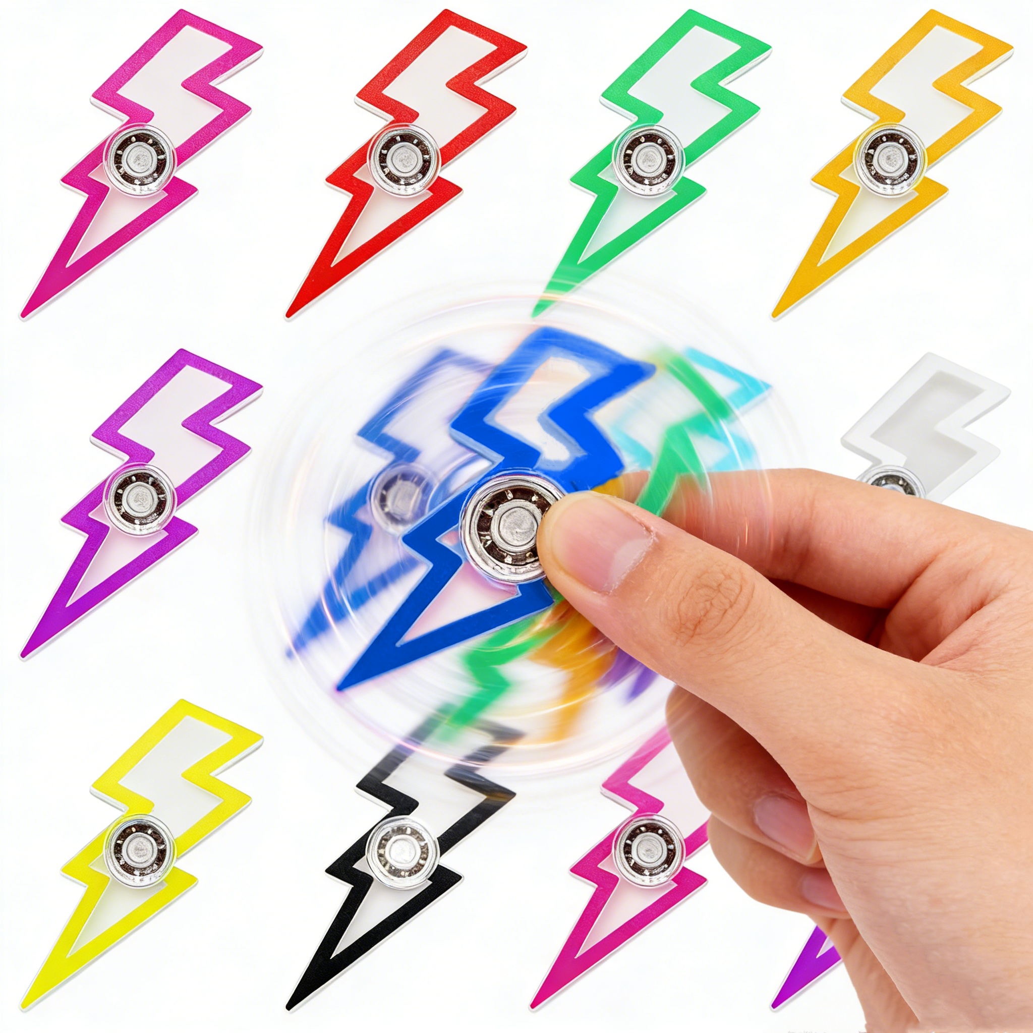 5/10 Pcs Creative Gyro Lightning Fidget Spinner Stress Relief Fidget Toy Handheld ADHD Hand Spinner Stress Relieving Desktop Toy
