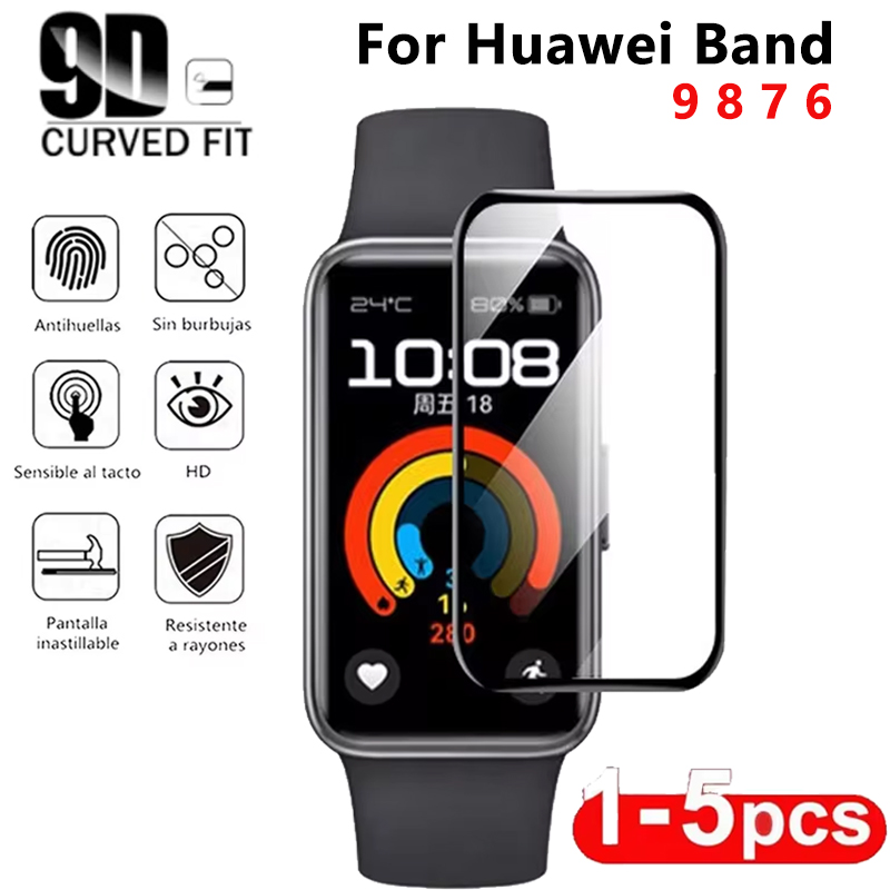 9D Curved Protective Film For Huawei Band 9 8 7 6 Smartwatch Screen Protector Films For Huawei Band 7 8 9 Anti-scratch Soft Film