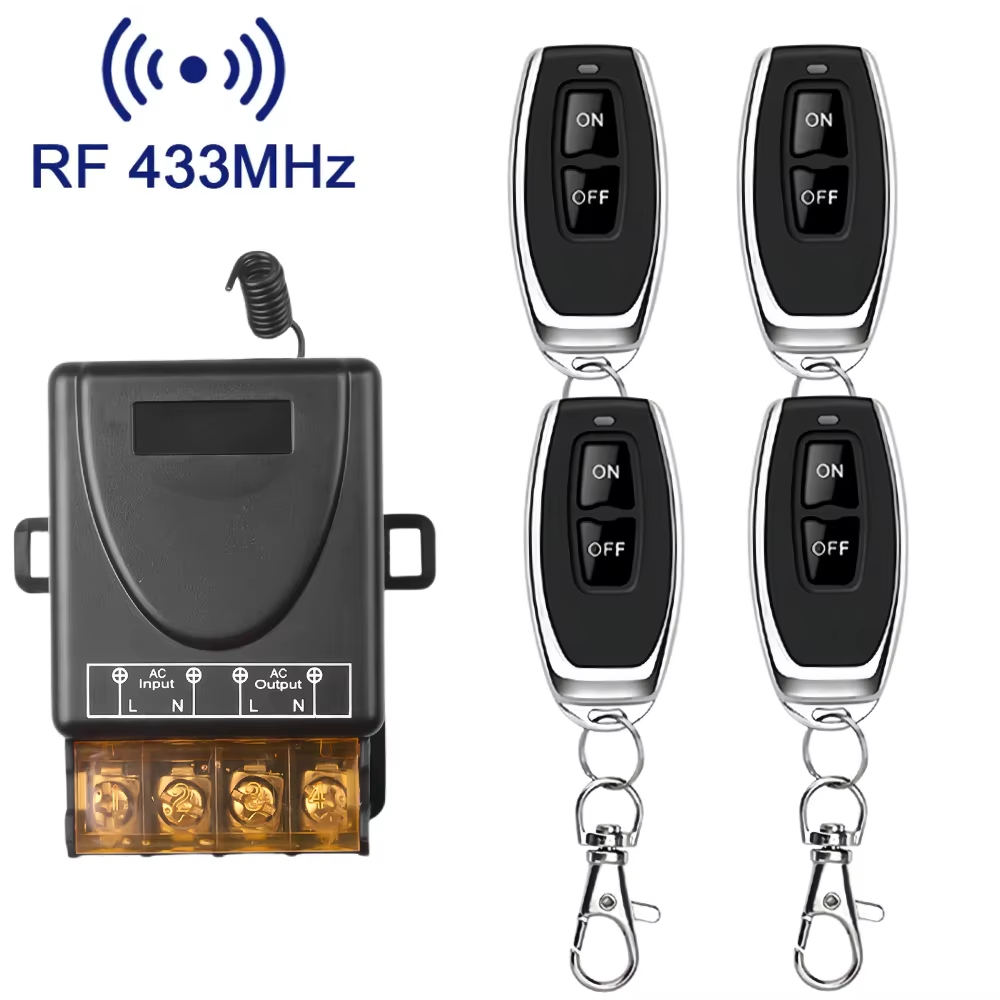 DC 12V 24V 48V 72V 30A High Current Relay Receiver RF 433Mhz Wireless Remote Control Switch for Pumps Lights Lamps