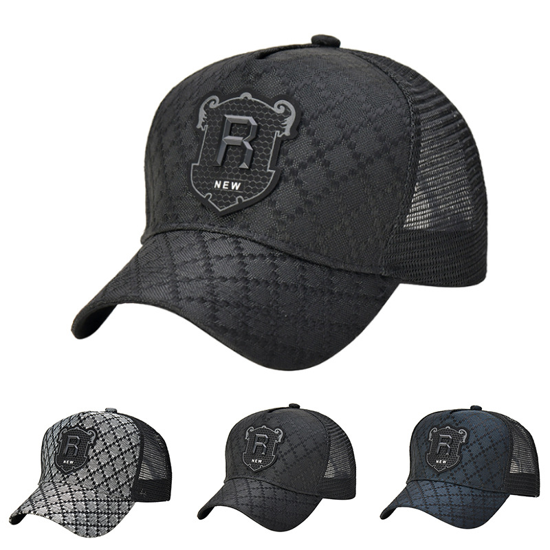 R Letter Icon Men's Baseball Cap for Male Summer Outdoor Adjustable Sports Hip Hop Hat Breathable Mesh Trucker Sunscreen Caps