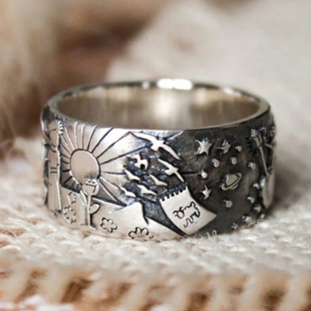 Retro Fashion New Simple Couple Rings Men's and Women's Rings Party Men's Fashion Niche Trend Fairy Tale Ring Accessories