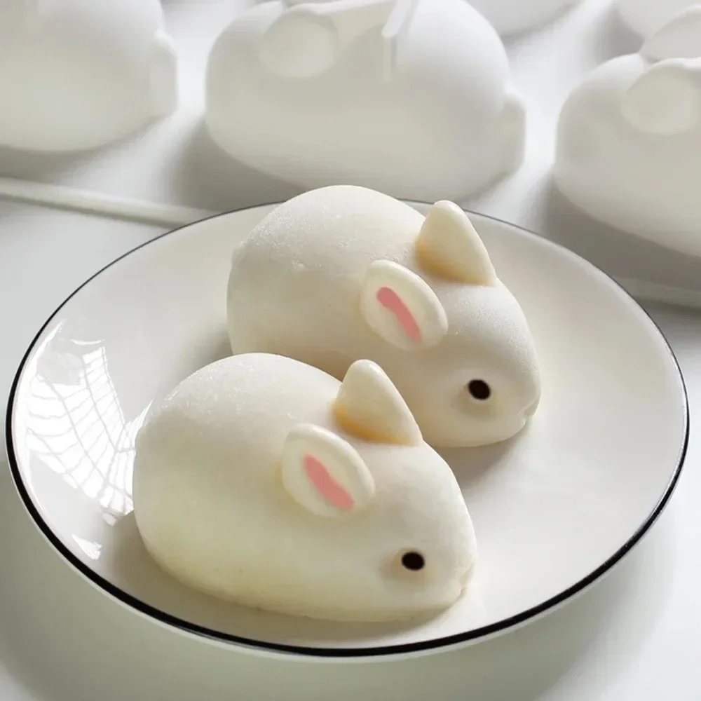 DIY Silicone 3D Rabbit Soap Mold Candle Mould Cute Cake Pudding Chocolate Dessert Baking Accessories Candle Making Supplies Hot