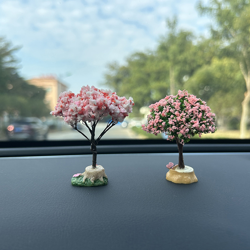 1PC Car Mini Tree Decoration Center Console Car Green Plant Accessories Simulated Flower Decoration Cute Car Decoration