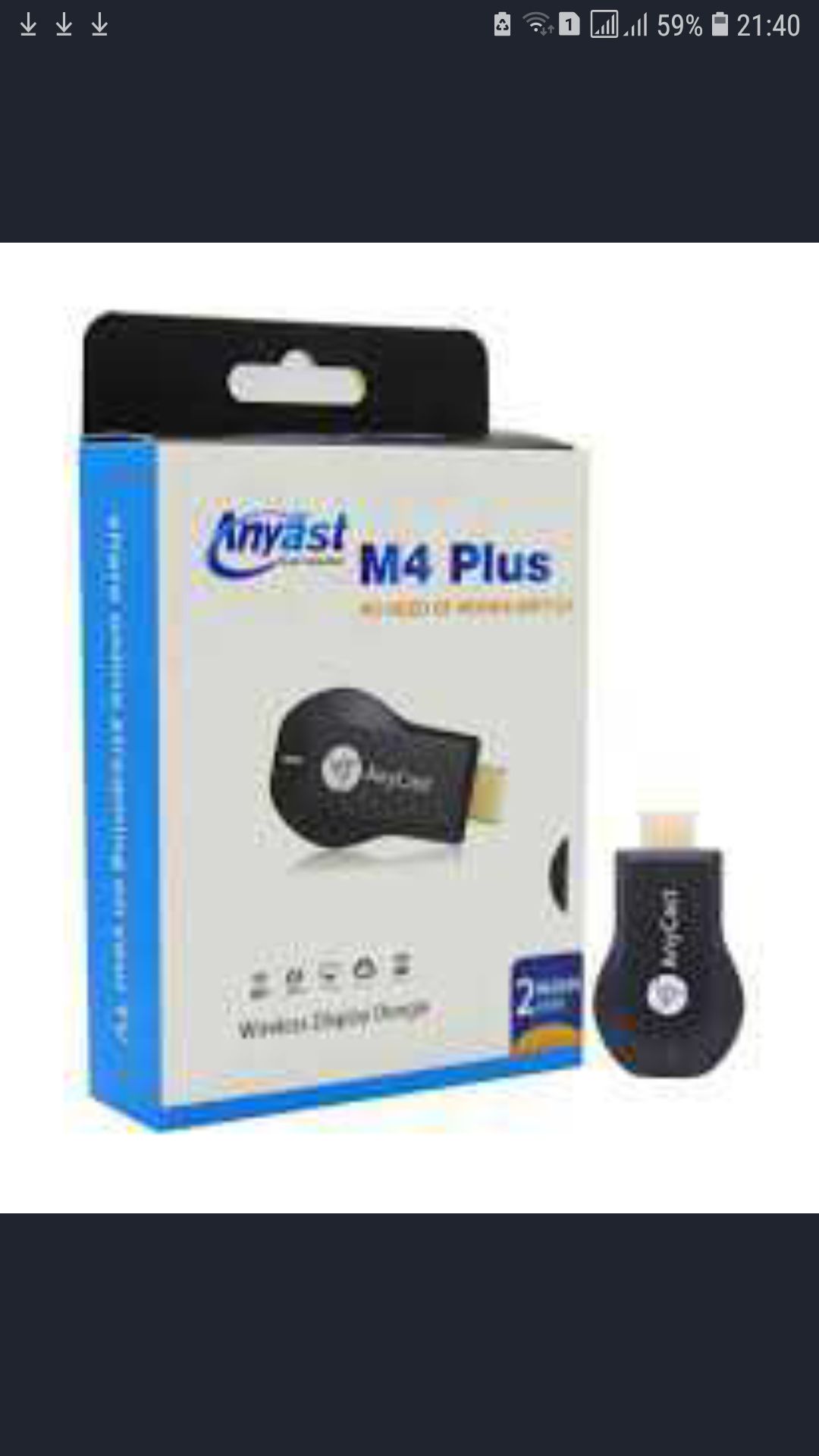 M4 Wireless Mirascreen Wifi Display Dongle Receiver 1080P Hd Tv Dlna Airplay