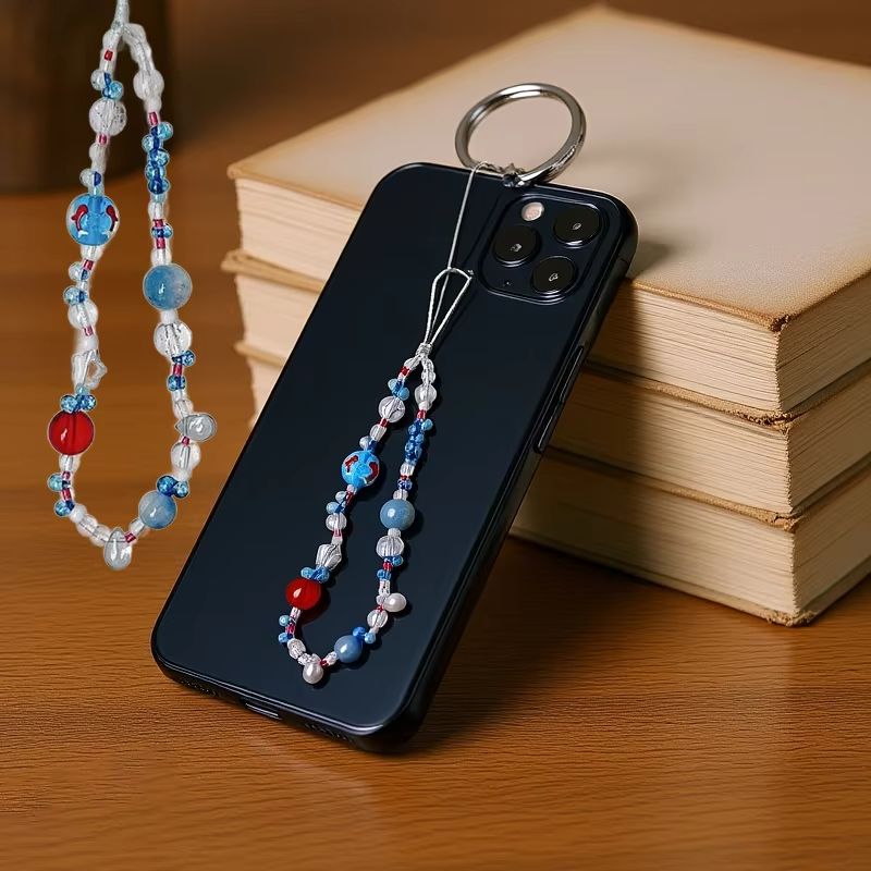 Anti Lost Cellphone Strap Bracelet Keychain Pendant Y2K Aesthetic Mobile Phone Lanyard Ins Style Beaded Phone Chain pen gpt