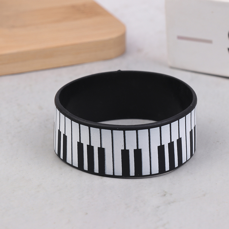 Hot Sale 1pcs Fashion Piano Keyboard Silicone Bracelets Perfect For Music Lovers And Festivals, Suitable For All Seasons
