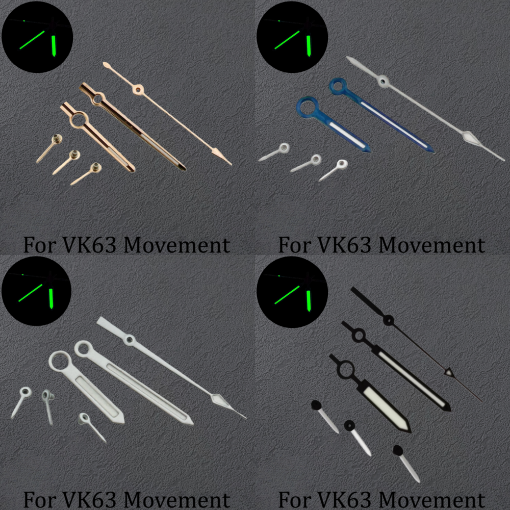 Blue Green Luminous Modification Parts Fits VK63 Movement Multi-function Chronograph Pointer for Royal Oak Daytona Watch Hands