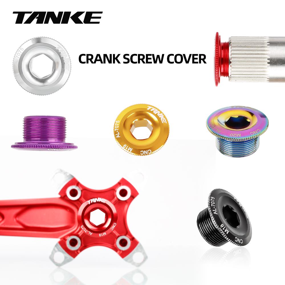TANKE Crank Cover Screw Cap M18 M19 M20 MTB Crankset Crank Cover BMX Road Bike Fitting 6 Colors,beautiful mtb plug Bolt Cap