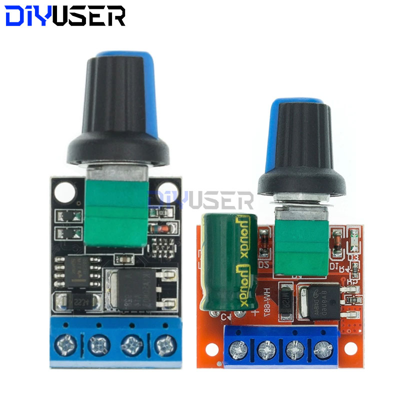 DIYUSER Mini 5A10A 90W PWM 12V DC Motor Speed Controller Module DC-DC 4.5V-35V Adjustable Regulator Control Governor Switch 24V