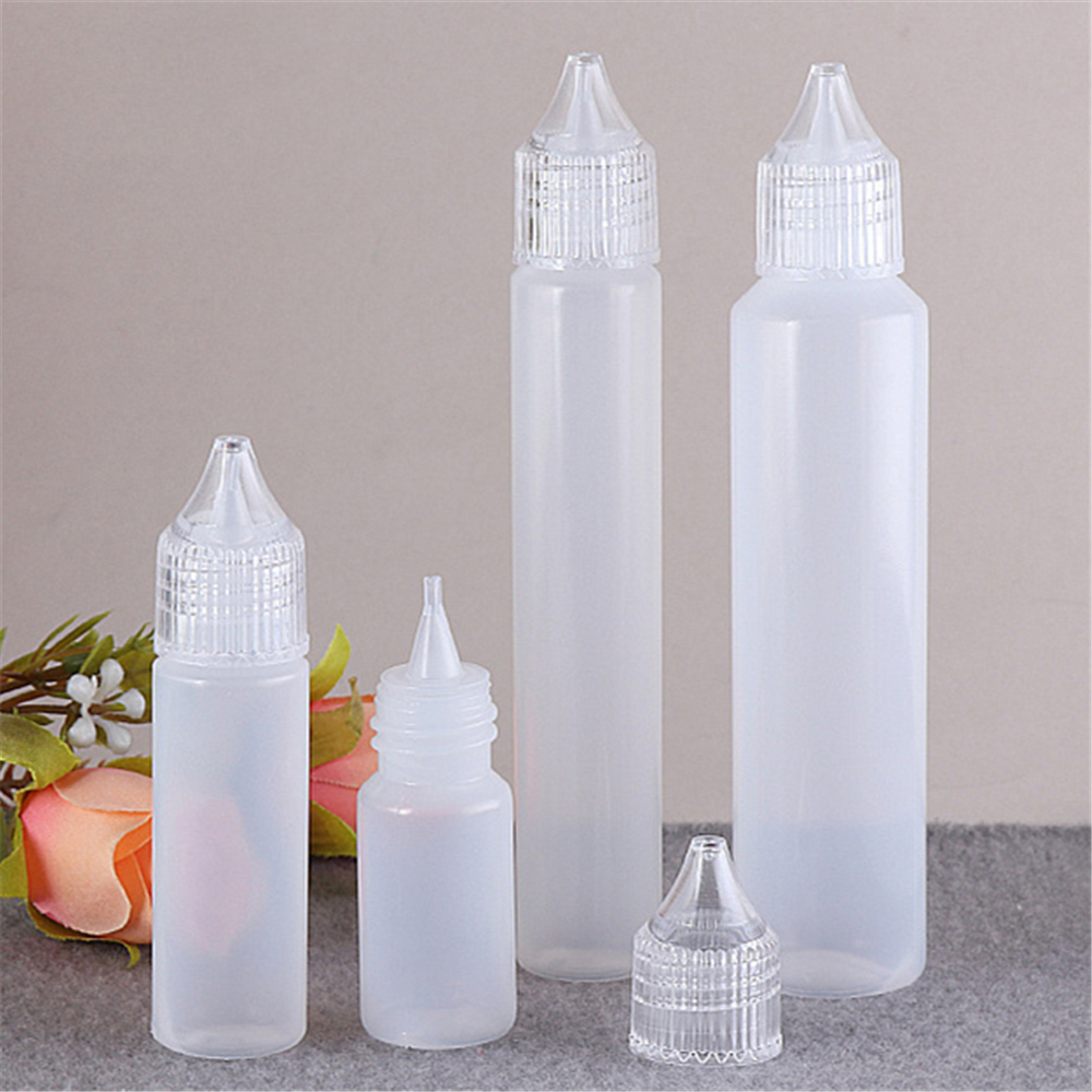 1PC, 10ml/15ml/30ml/50ml Needle Tip Squeezable Bottle Refillable Liquid Plastic Bottle Container with Wide Mouth Empty Pen Style pen gpt