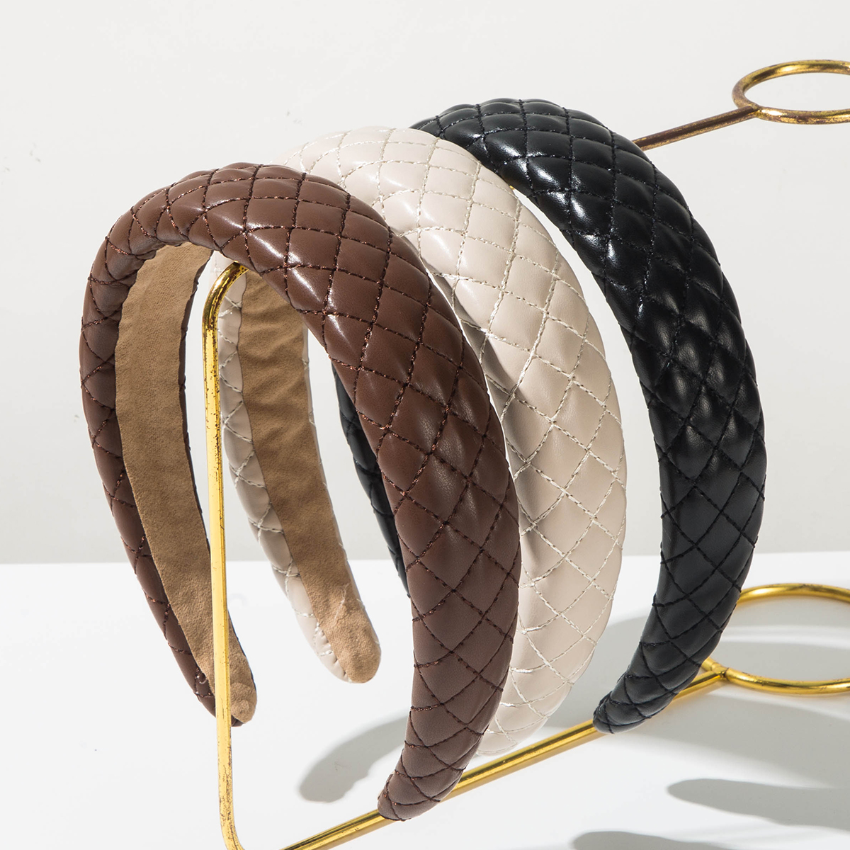 New Autumn And Winter Fabric Wide Edge Leather Trendy Cool Style Headband, High-End And Versatile, Light Luxury Headband