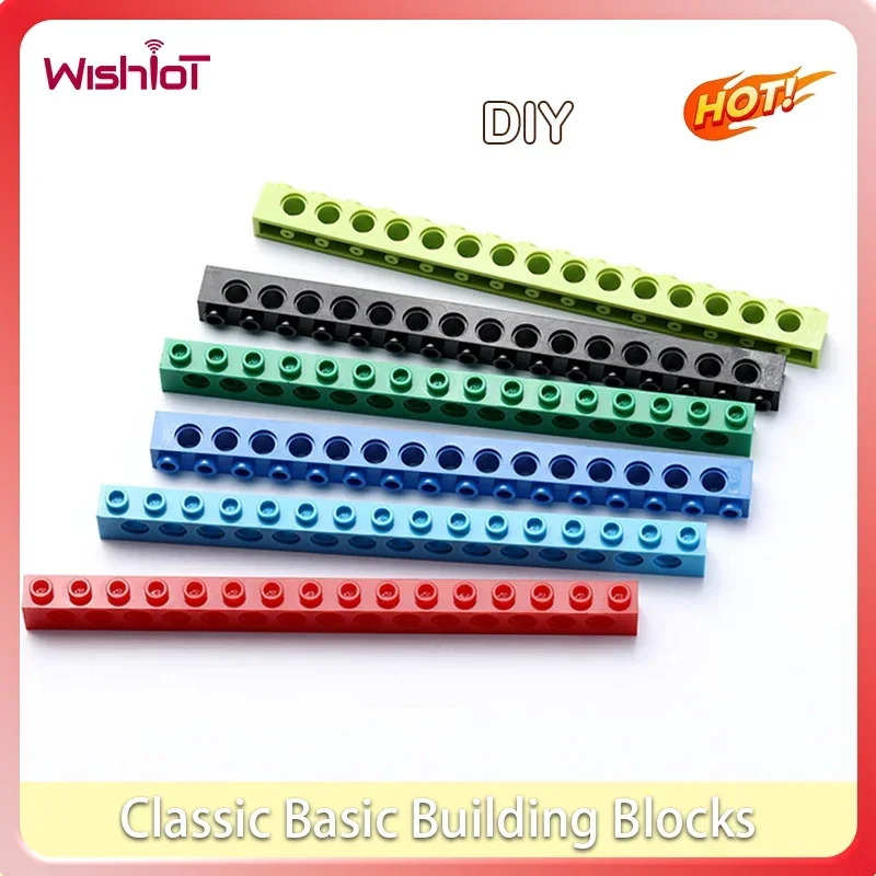 Classic Basic Building Blocks 1x16 /1x14 Hole Beam with 15/13 Holes Small Particle Parts MOC Technical Bricks DIY Toy 3703 32018
