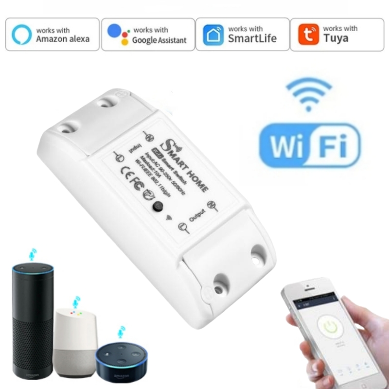 Tuya WiFi Smart Switch Breaker Wireless Light Switch Voice Control Timer APP Smart Life Work With Alexa Home 110V 220V lightify