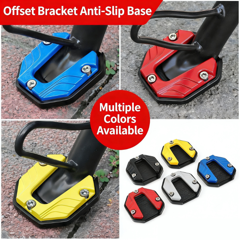 Motorcycle Bike Scooter Foot Pad Support Plate Aluminum Alloy Kickstand Extender Accessories Side Stand Extension