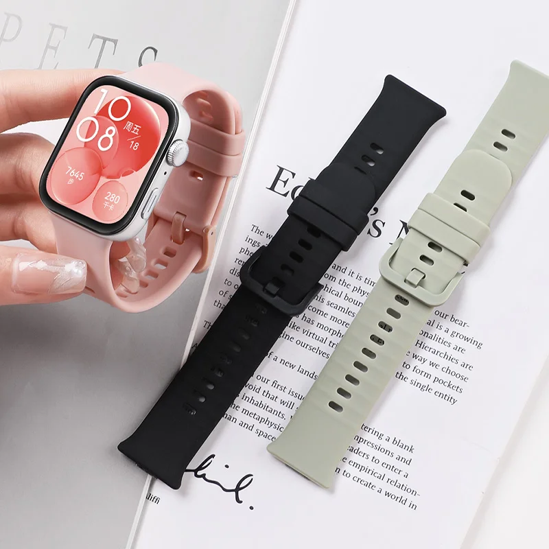 Official Colorful Buckle Silicone Band for Watch Fit 5 5 Pro Strap Bracelet Watch Fit 4 4 Pro 3 Belt Accessories