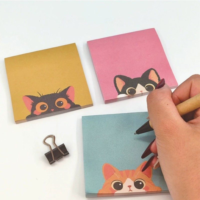 50 Sheets Cute Animal Cartoon Sticky Notes Paper Student Memo Pad Creative School Stationery Gift Prizes N times Sticky Notes