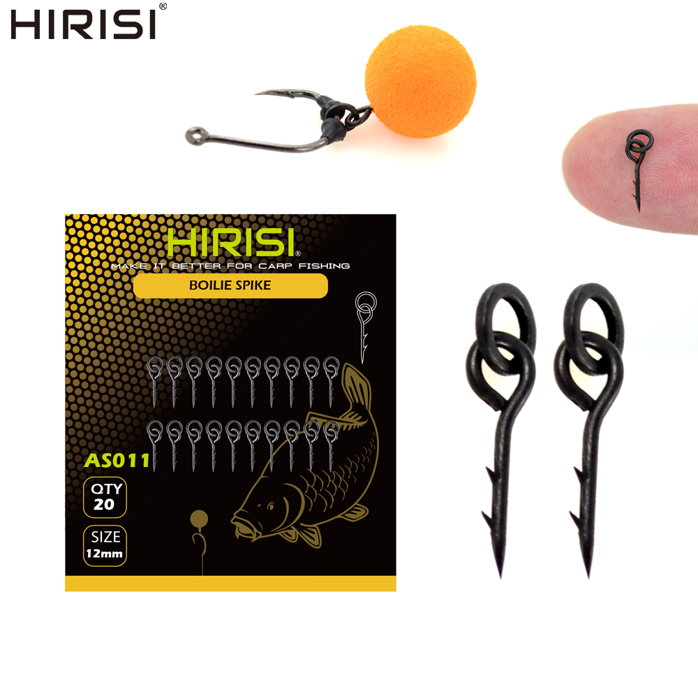 Hirisi 20/40pcs Carp Fishing Boilie Screw Spike Bait Needle with Solid Ring Durable Bait Fixation for Fishing Accessories AS011