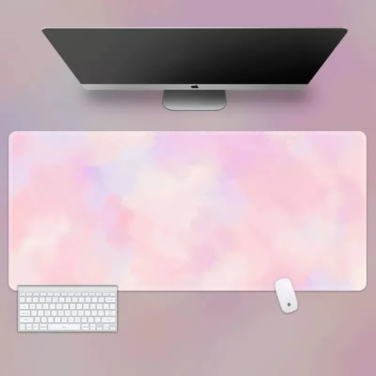 Pink Art Gaming Mouse Pad Kawaii Desk Mat Non-Slip Keyboard Pad Smooth Table Mat for Gamer PC Laptop Computer Accessories