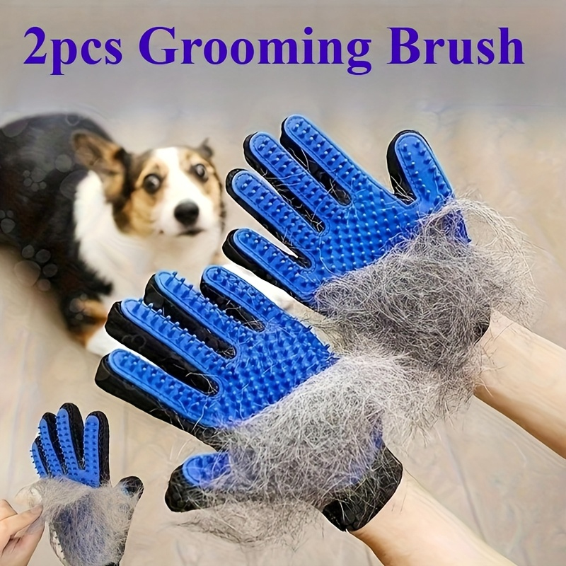 2pcs Pet Grooming Glove Gentle Efficient Pet Hair Remover Cat Accessories Pet Glove for Dogs Cats Pet Products Cat Supplies