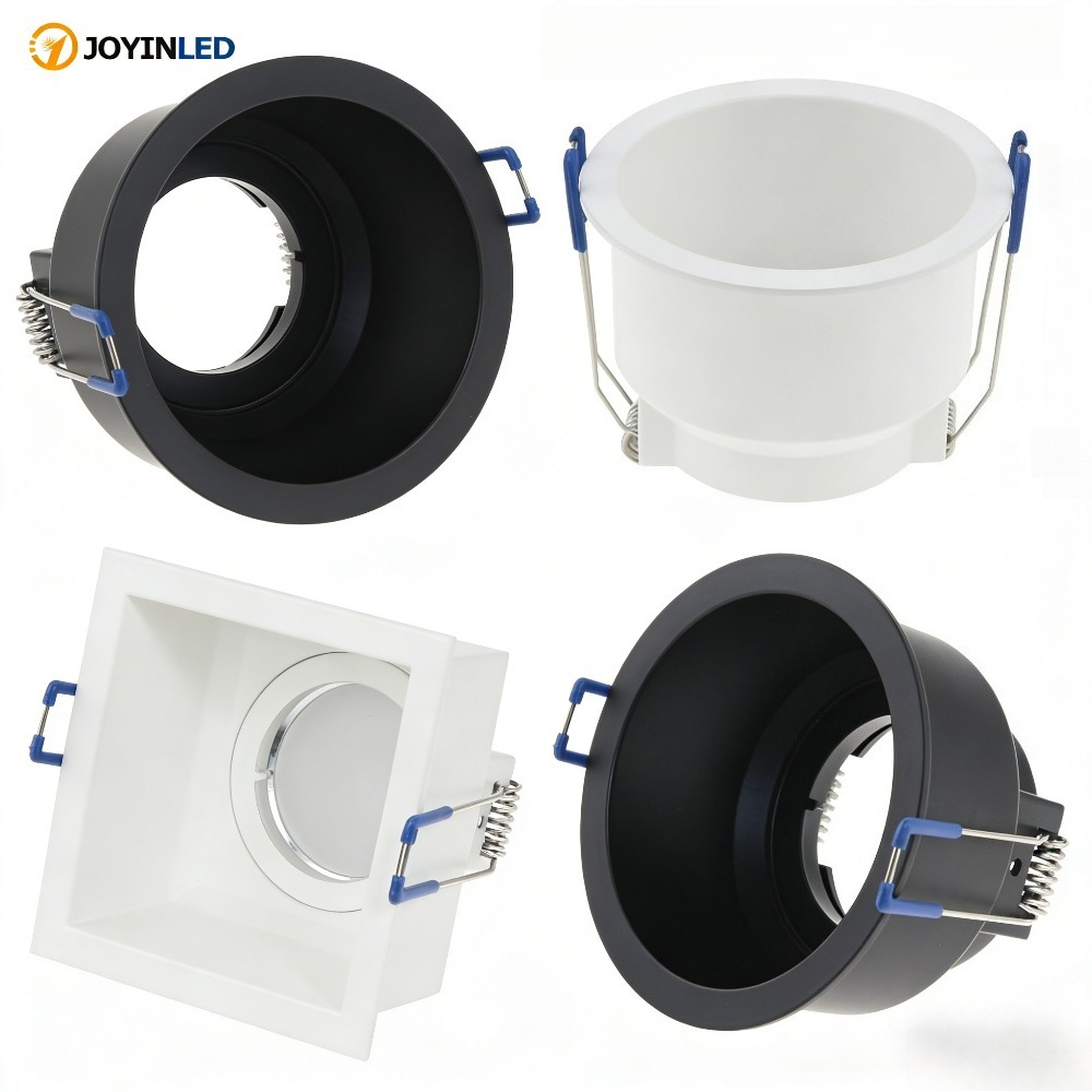 JOYINLED Hot Zinc Alloy Anti Glare Cut-out 80mm LED Spotlight GU10 White/Black Ceiling Downlight Fixture Housing Frame