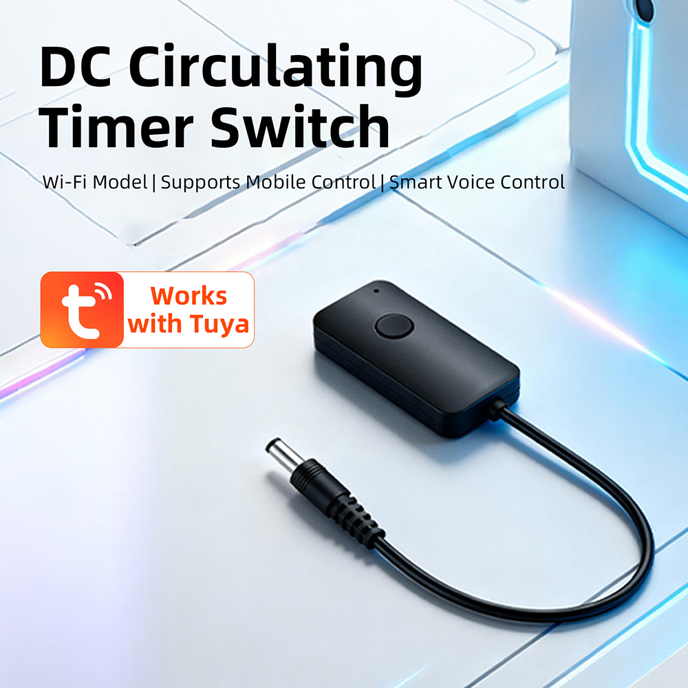 5V/12V/24V Tuya WiFi DC Cycle Timer Switch Remote Control via Mobile App and Smart Voice Control DC 5.5*2.1 mm/DC 3.5*2.1 mm