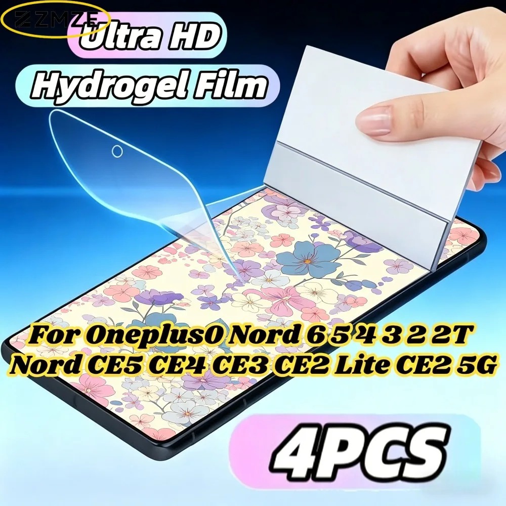 4pcs Hydrogel Film Screen Protector For Nord CE5 CE4 CE3 CE2 Lite Nord 6 5 4 3 2 5G 2T HD Clear Ultra Thin Soft TPU Film