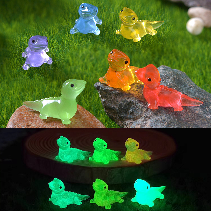 10PCS Mini Swan Glow At Dark Vivarium DIY Accessories Mimiature Figurines Fairy Garden Decoration Kawaii Animals Toys