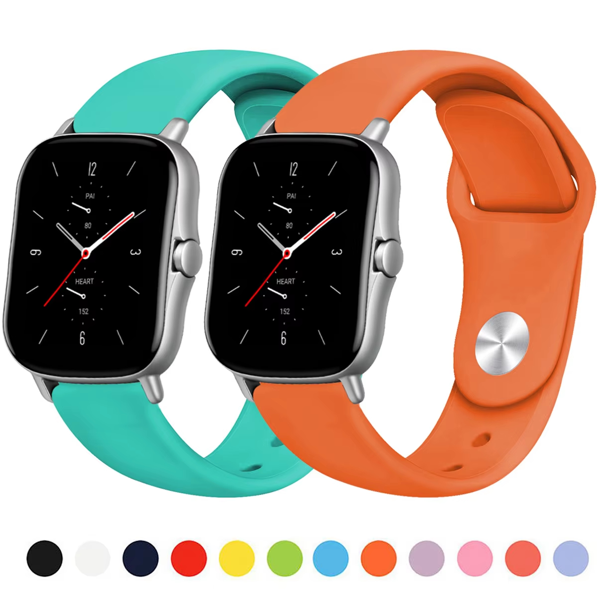 20mm/22mm Silicone band For Amazfit GTS/2/3/4/2e/GTS2 Mini/GTR 42mm/47mm/GTR2/3/4/2e/stratos Watch Bracelet Amazfit bip strap