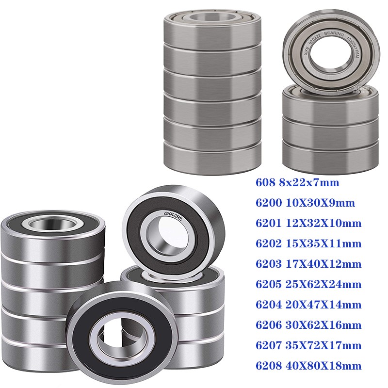 10PCS ABEC-5 608 6200 6201 6202 6203 ZZ 2RS Metal Seal High Quality Deep Groove Ball Bearing 12x32x10mm
