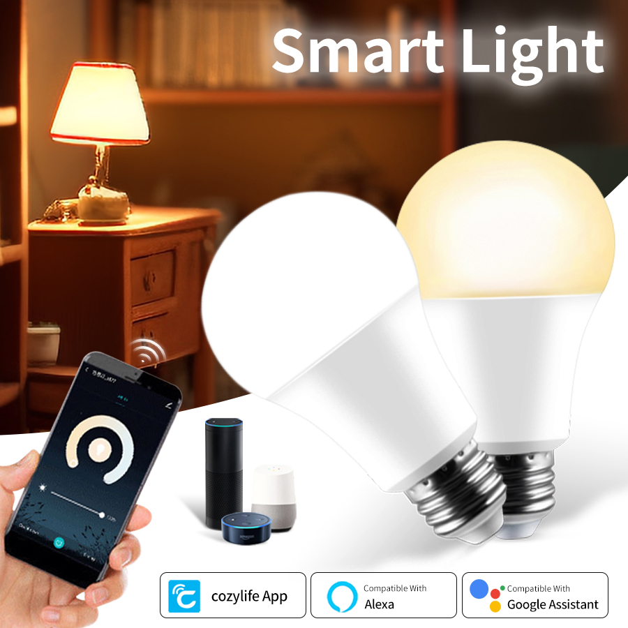 WiFi Smart E27 LED Bulb Cozylife App 220V Smart Alexa Lamp Alexa Home Appliance Alice Dimmable Bombilla Spotlight