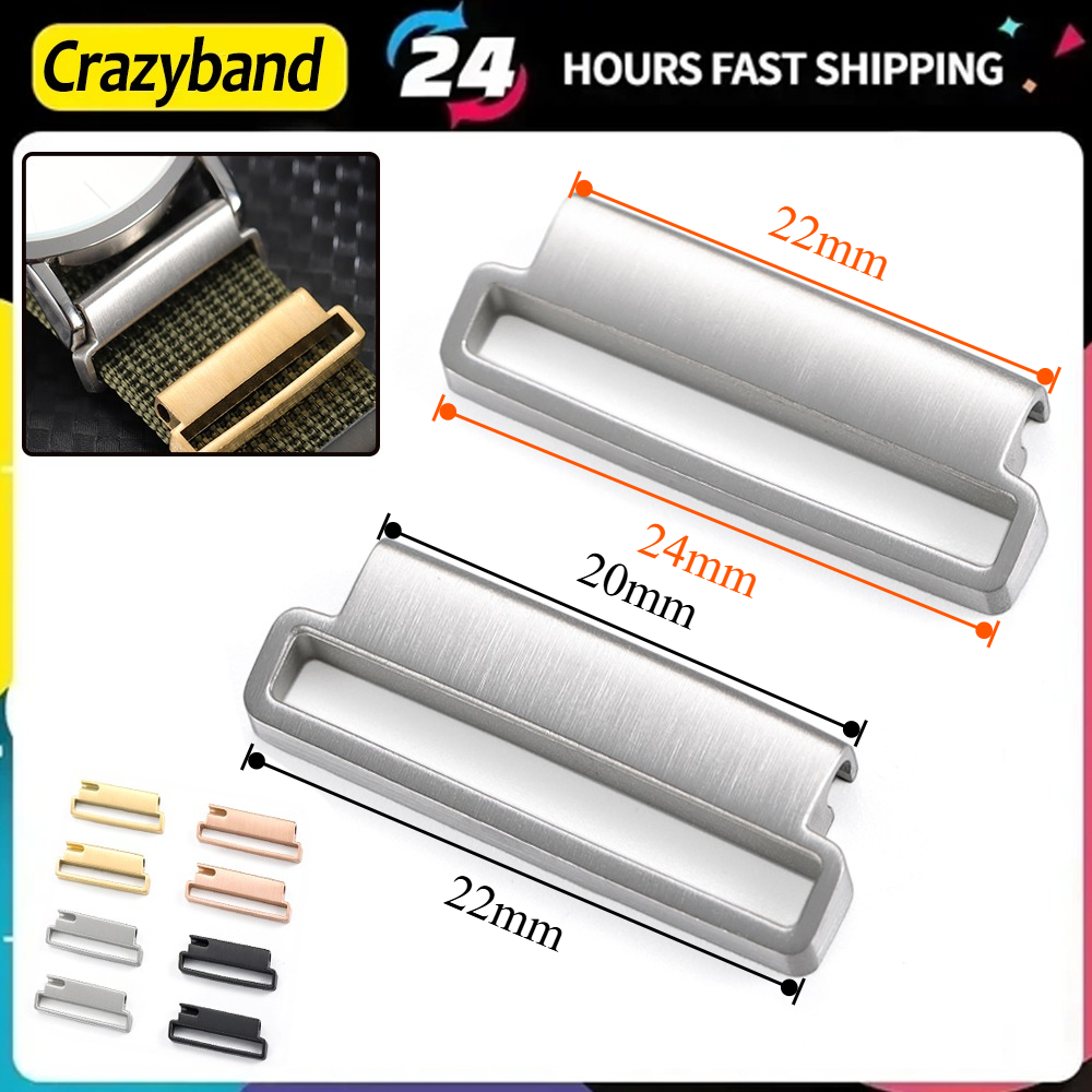 2pc Stainless Steel Connector Quick Release Metal Adapter Milanese Nylon Watch Band Connector 20mm to 22mm 22mmto 24mm Accessory