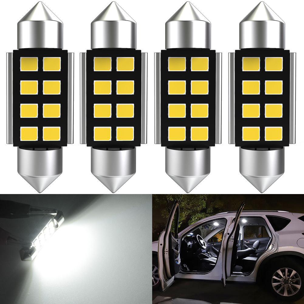 4Pcs 42mm LED Featoon 39mm 36mm 31mm C5W C10 LED Bulb Canbus 12V for Car Interior Reading Lamp Dome Trunk License Plate Lights