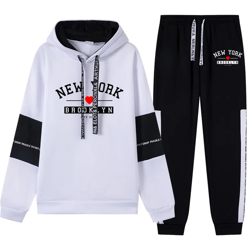 Fashion Mens Tracksuit Printing Casual Sweatshirts Outdoor Sports Jogging Man Clothing Single Piece Hoodie Pants Sportswear