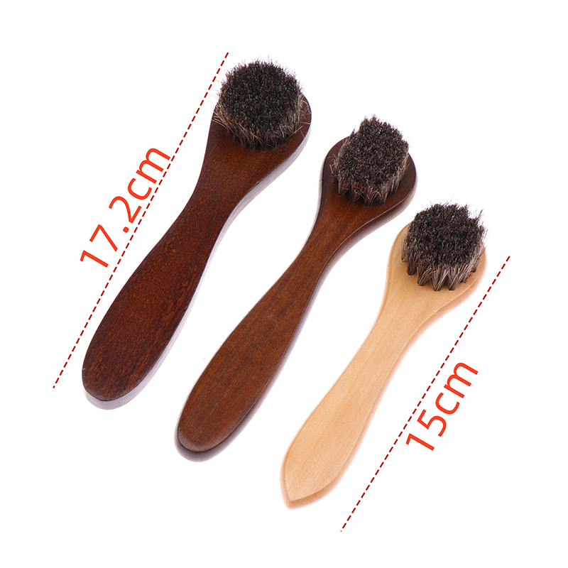 1PC Long Handle Wood Shoe Polish and Shine Brush made of Durable Bristle Horse Hair