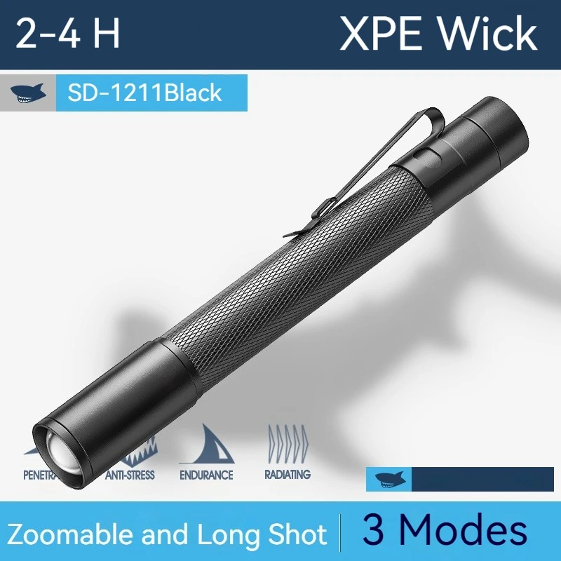 Pen Light Portable Zoomable Flashlight Waterproof Torch Light for Camping Hiking Outdoors torch mini flashlight
