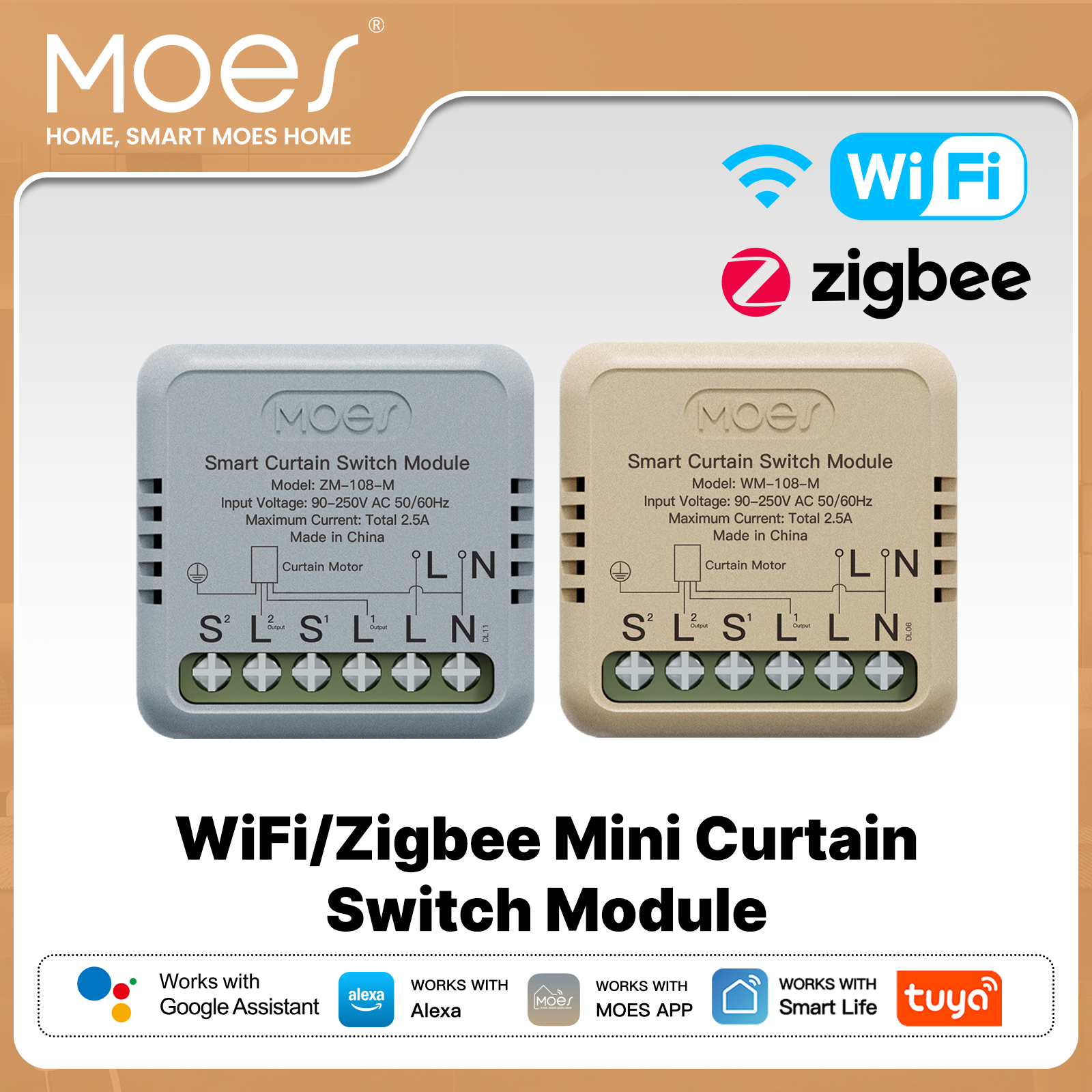 MOES ZigBee Curtain Switch 2.5D Smart Arc Glass Touch Panel App Remote Control Work With Alexa Home Tuya