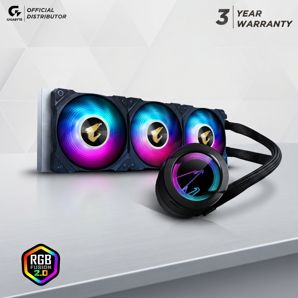 Aorus Waterforce 360 Liquid CPU Cooler AIO Water Cooling System ARGB Pump High Performance PC Gaming Desktop Radiator