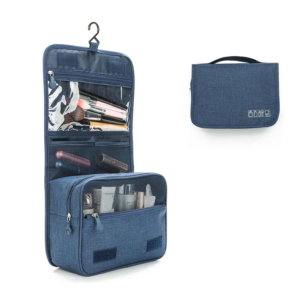 Portable Travel Cosmetic Bag Large Capacity Waterproof Toiletry Bag with Hanging Hook for Men and Women Bathroom Storage Bag