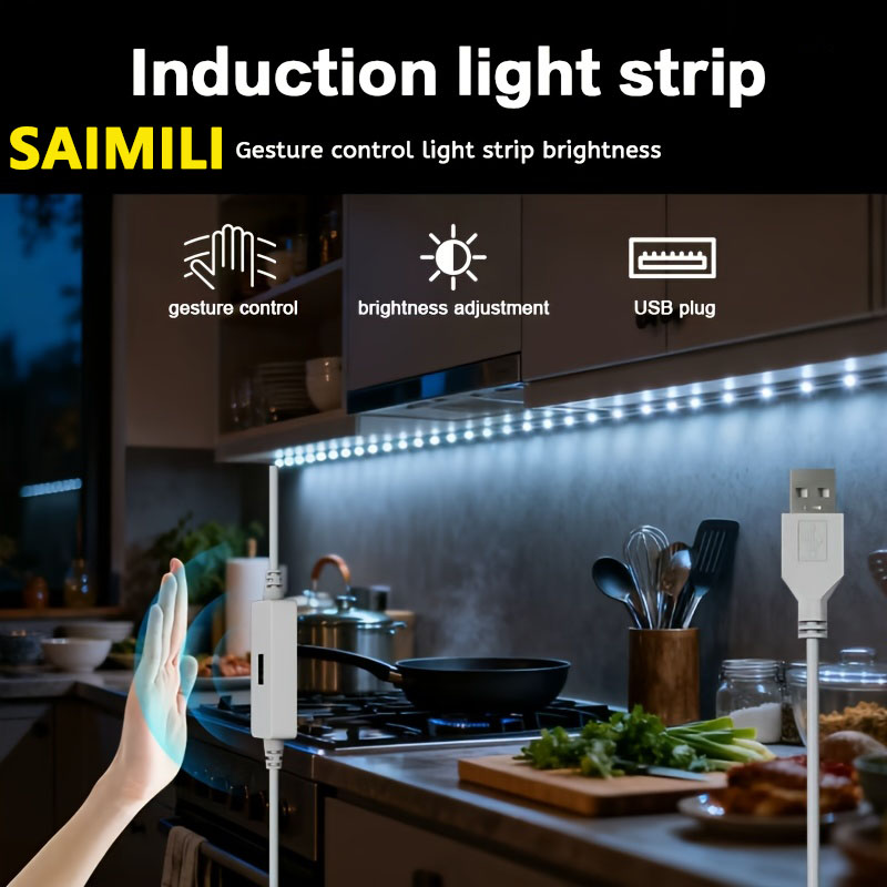Smart LED Strip Lights USB LED Backlight Hand Scan Switch Sensor Tape Diode Lights for Room Party Kitchen Decorations lightify