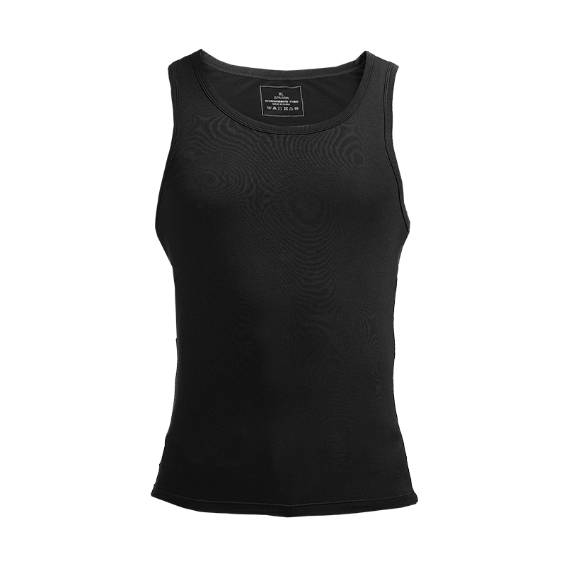 Men's Summer Trendy Slim-Fit Modal Undershirt for Sports and Fitness, White Tight-Fitting Tank Top