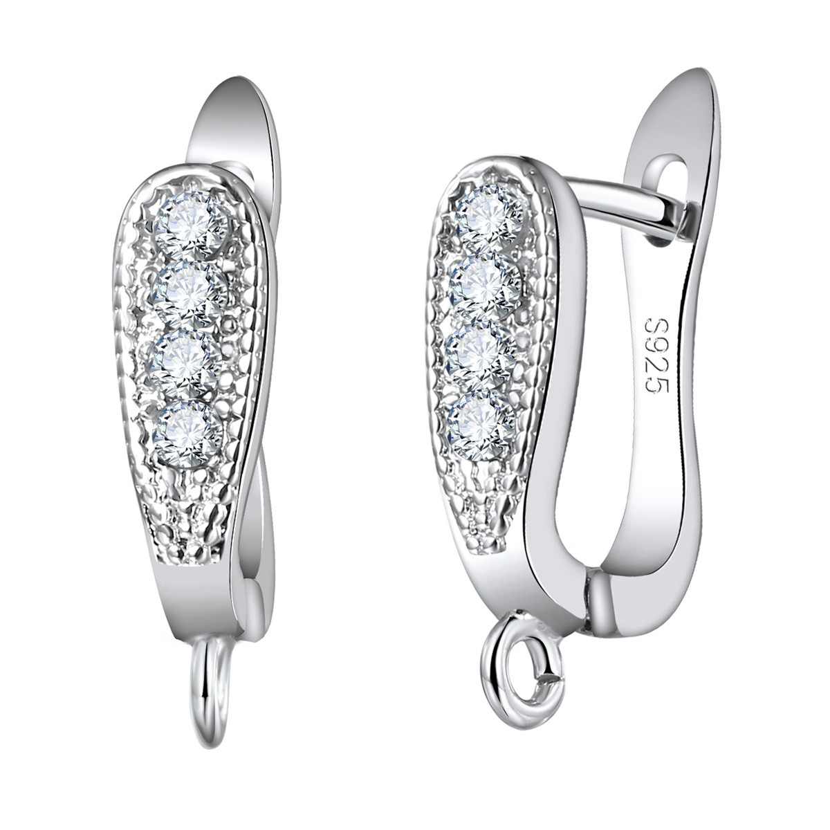Factory Price Trendy 925 Sterling Silver Color Earring Findings U-Shape Earrings Accessory Fashion Jewelry Findings For DIY