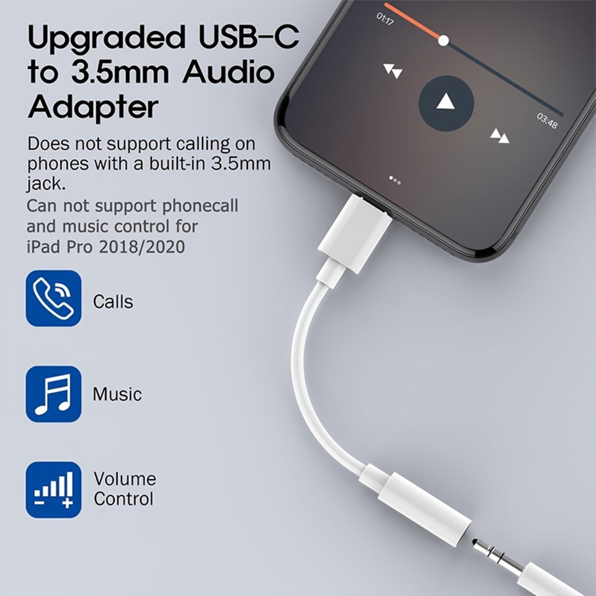 USB Type C to 3.5mm Headphone Jack Audio Adapter USB C to 3 5 Aux Audio Cable For iPhone 16 15 Pro Max Plus iPad MacBook