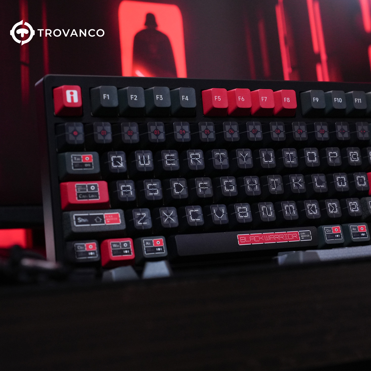 Black Troopers Theme Keycaps PBT FC Profile Top printed Dye Sublimation Process for MX Switches Gaming Keyboard 129 Key Caps