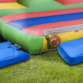 4 Pack Vinyl Sand Bags SandBags with Handle Blue SandBags Holds 55 Pound Capacity for Bounce House Inflatable Water Bounce House