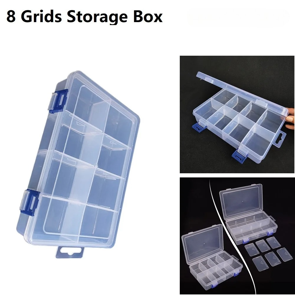 Screw fixator,Tool storage box, adjustable 8-compartment plastic storage box, portable storage box, pills, hardware tools