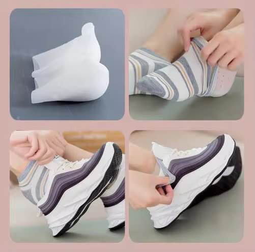 Wholesale Moisturizing Gel Heel Silicone Foot Care Socks Height Increasing Invisible Socks With Silicon Pad