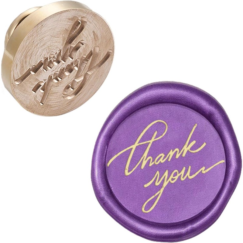 1pc Wax Seal Stamp Head Thank You Replacement Sealing Brass Stamp Head Olny for Embellishment of Envelope Invitations Wedding