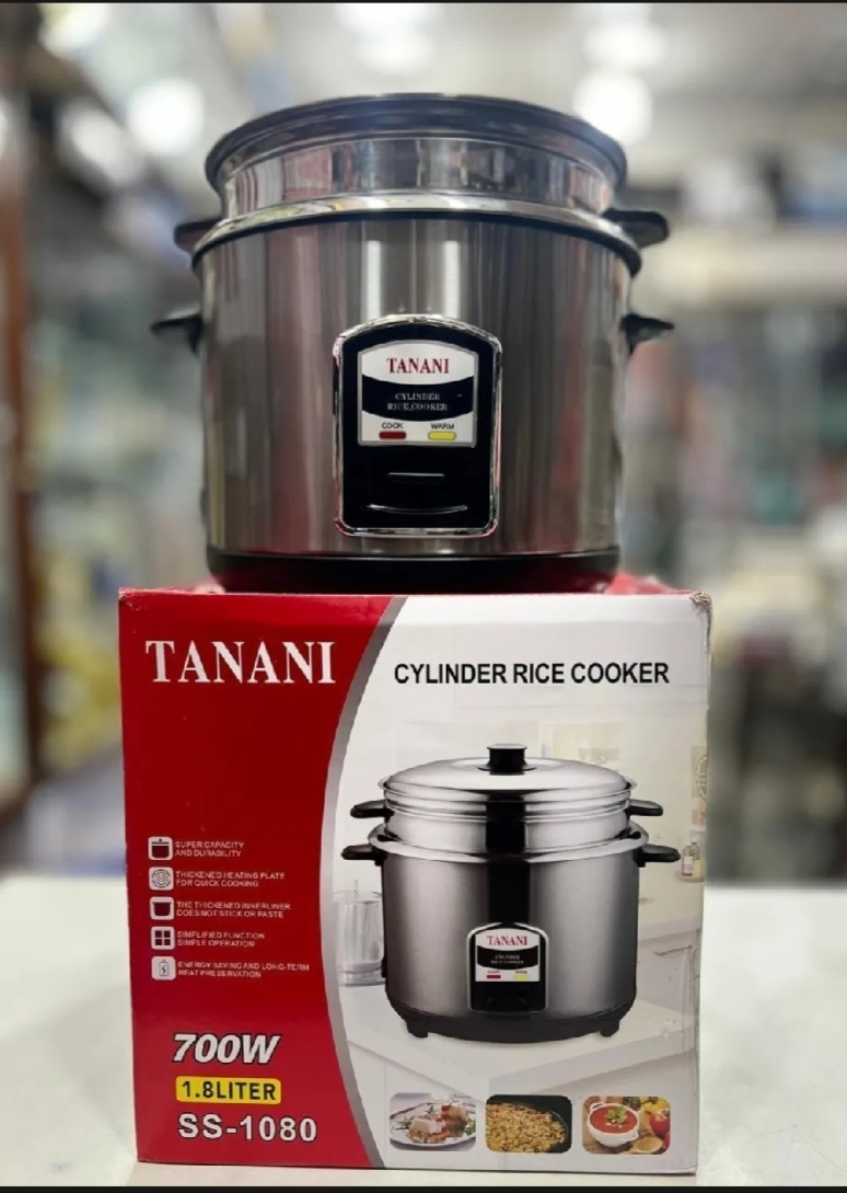 Steel Rice Cooker 1.5 Lits With Steel Steamer